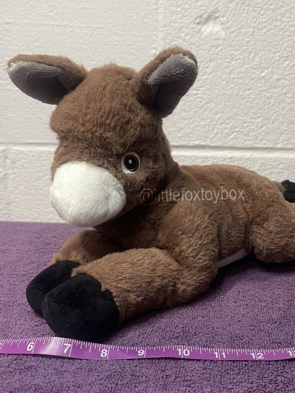 Wild Republic Ecokins Donkey Foal Plush Brown White Farm Animal ESSA 28478 Cute